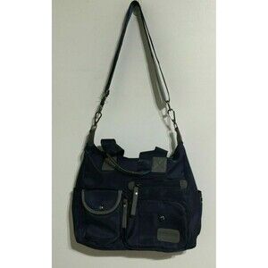 Jungpinpiju Shoulder Bag Crossbody Nylon Large Travel Bag Blue Pockets Vacation